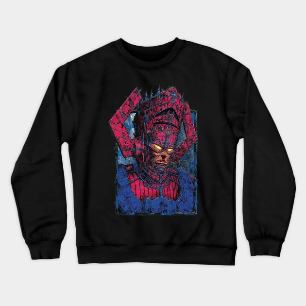 Space Robot Galactus Cartoon Fanart Crewneck Sweatshirt by OWLvision33